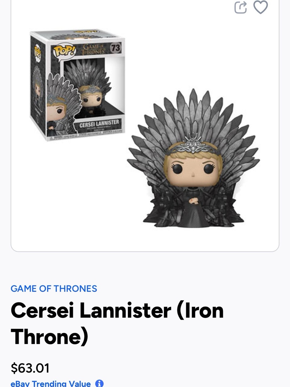 Funko Cersei Lannister on Iron Throne - 73